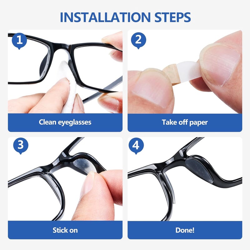 fusanwin 0.6mm Ultra-Thin Anti-Slip Eyeglass Nose Pads, Thousands of Frog-Inspired Microstructured Fibers, Soft Adhesive Silicone Nose Pads, Glasses Nose Pad for Glasses, Sunglasses (10 Pairs Black) - Image 5